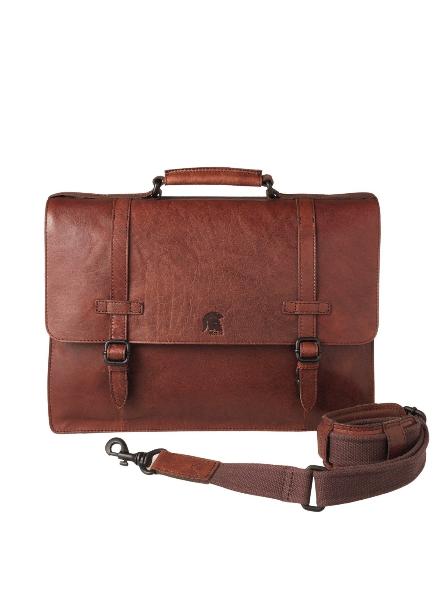 Brown leather briefcase Toronto for men Pylos59 Durable leather